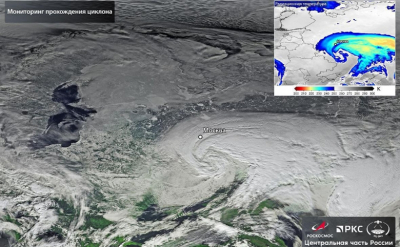 Московское небо окутал балканский циклон &mdash; кадр от "Роскосмоса"