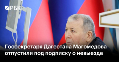 Госсекретаря Дагестана Магомедова отпустили под подписку о невыезде
